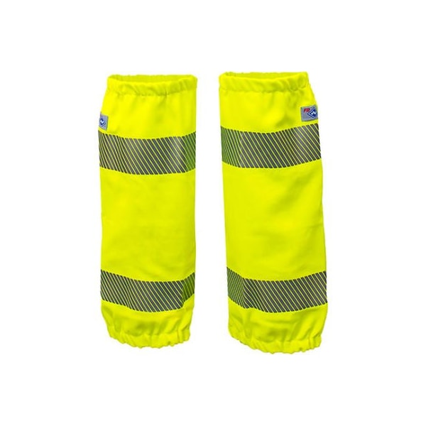 VIZABLE Flame Resistant Hi-Vis Leg Gaiters, Class E , OSFM, Fluorescent Yellow,
